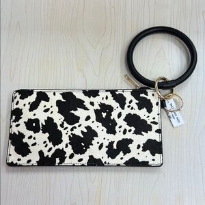 Cow Print Wristlet Keychain
